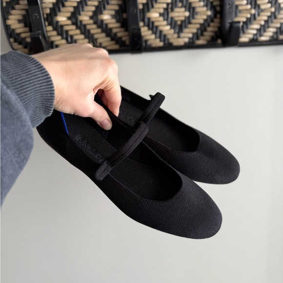 Rothy's The Square Mary Jane Flats - Black - Size 10 - Picture 6 of 10